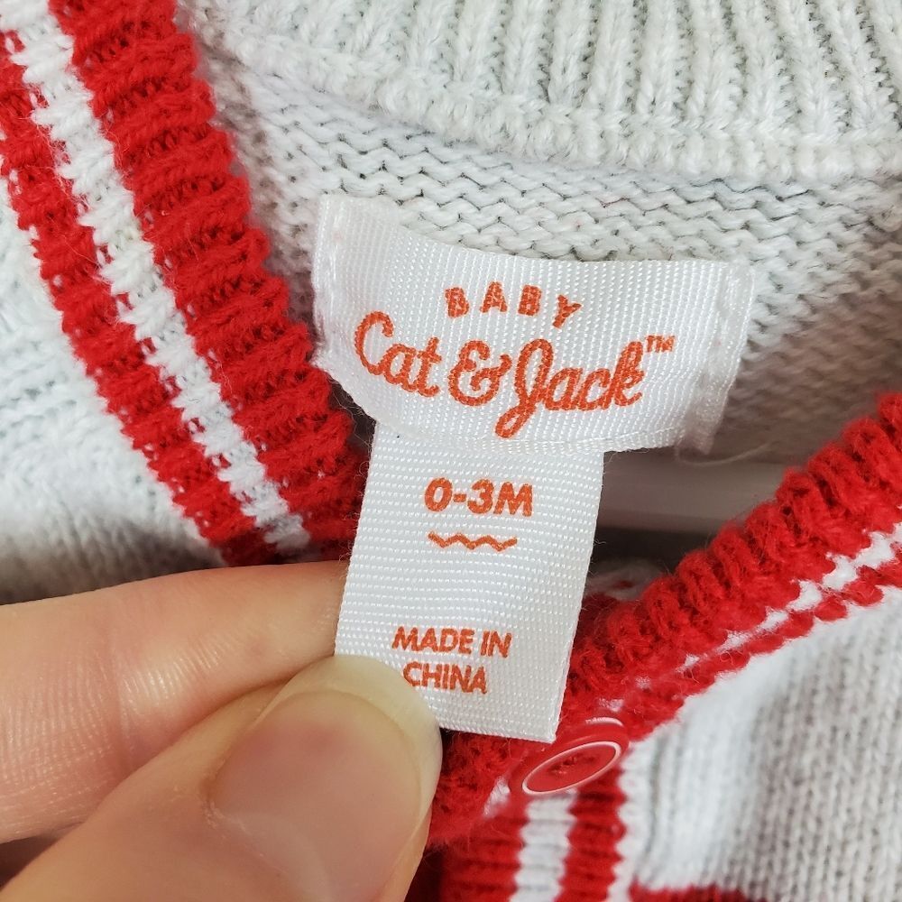 Cat & Jack Sweater Bodysuit 0-3 Months - Picture 4 of 4